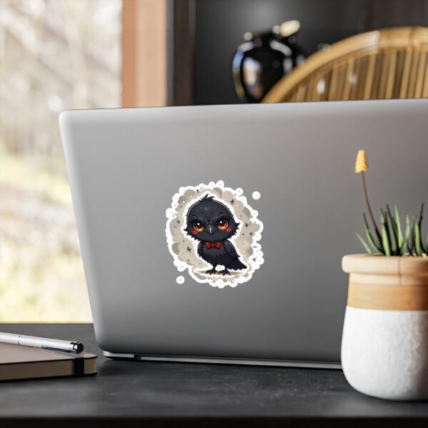 Vinyl Decal - Mischievous Crow with Red Bow Tie 🎀 - Image 3