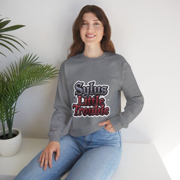 Crewneck Sweatshirt - Sylus' Little Trouble: Dressed to Slay, Born to Rebel (¬‿¬) - Image 18