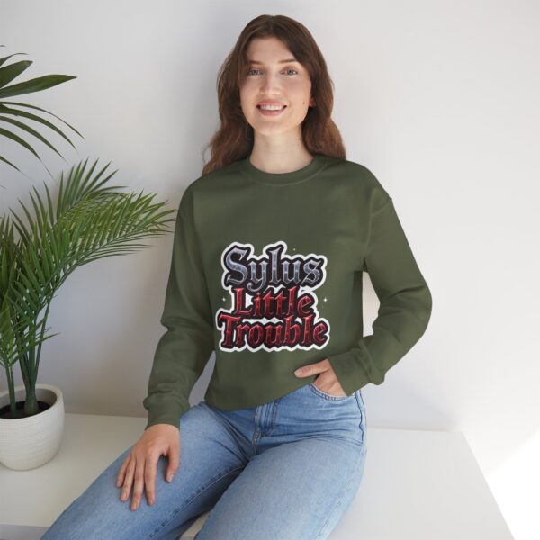 Crewneck Sweatshirt - Sylus' Little Trouble: Dressed to Slay, Born to Rebel (¬‿¬) - Image 15