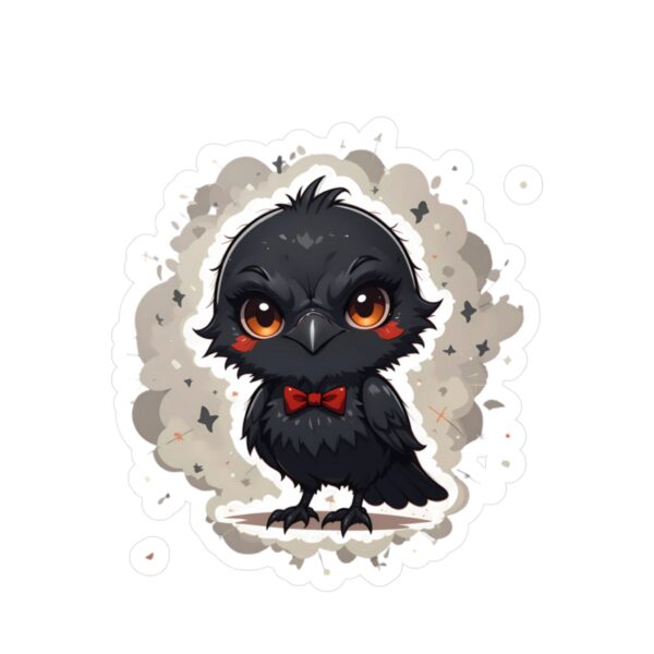 Vinyl Decal - Mischievous Crow with Red Bow Tie 🎀 - Image 5