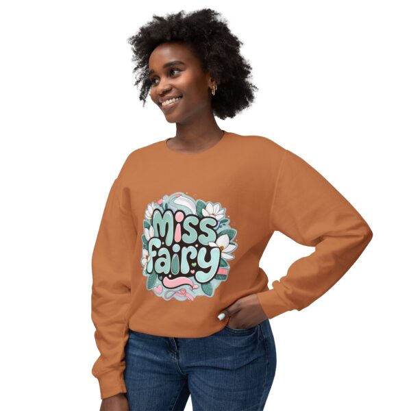 Miss Fairy Unisex Lightweight Crewneck Sweatshirt - Cute Floral Design for All Occasions - Image 19