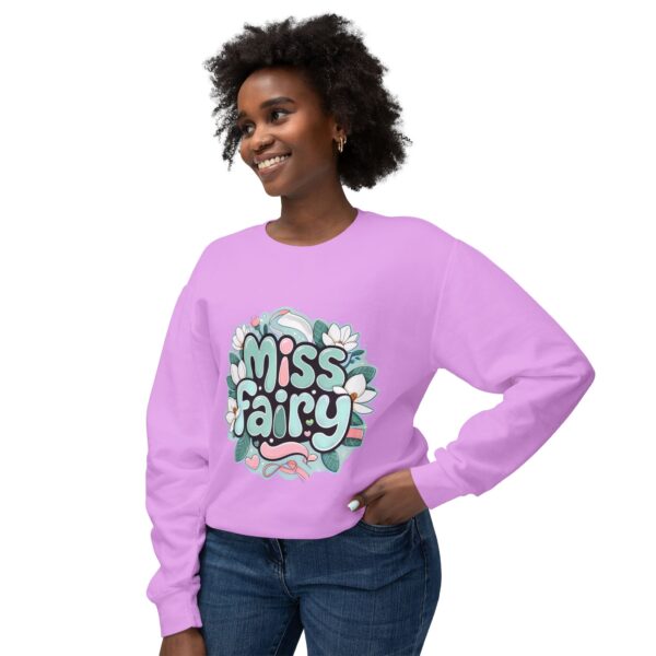 Miss Fairy Unisex Lightweight Crewneck Sweatshirt - Cute Floral Design for All Occasions - Image 51