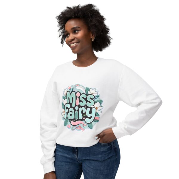 Miss Fairy Unisex Lightweight Crewneck Sweatshirt - Cute Floral Design for All Occasions - Image 7