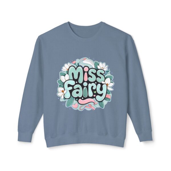 Miss Fairy Unisex Lightweight Crewneck Sweatshirt - Cute Floral Design for All Occasions - Image 2