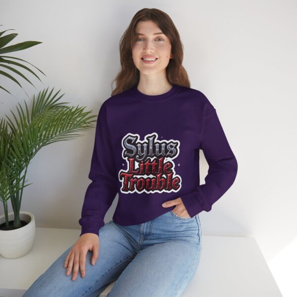 Crewneck Sweatshirt - Sylus' Little Trouble: Dressed to Slay, Born to Rebel (¬‿¬) - Image 33