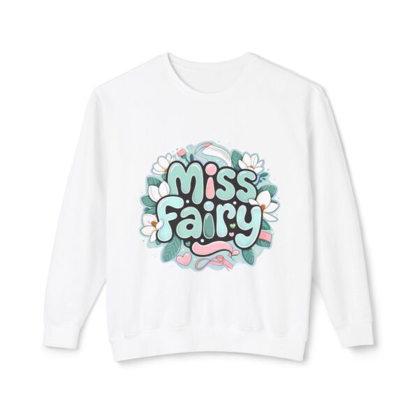 Miss Fairy Unisex Lightweight Crewneck Sweatshirt - Cute Floral Design for All Occasions - Image 5