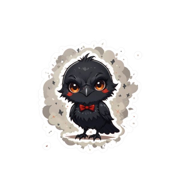 Vinyl Decal - Mischievous Crow with Red Bow Tie 🎀 - Image 2