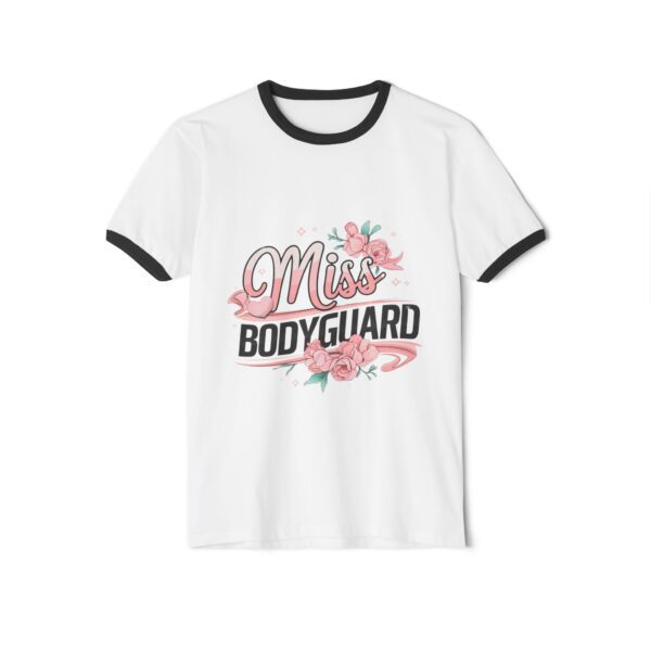 Miss Bodyguard Unisex Cotton Ringer T-Shirt - Fun Floral Graphic Tee for Confident Women - Image 2