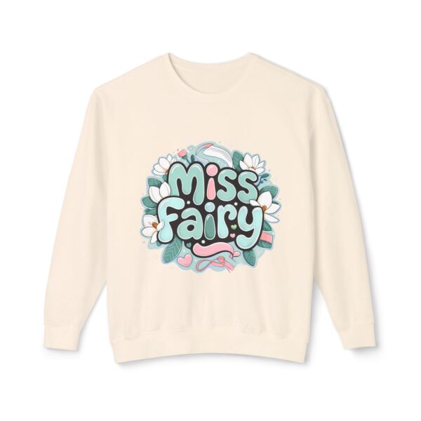 Miss Fairy Unisex Lightweight Crewneck Sweatshirt - Cute Floral Design for All Occasions - Image 9