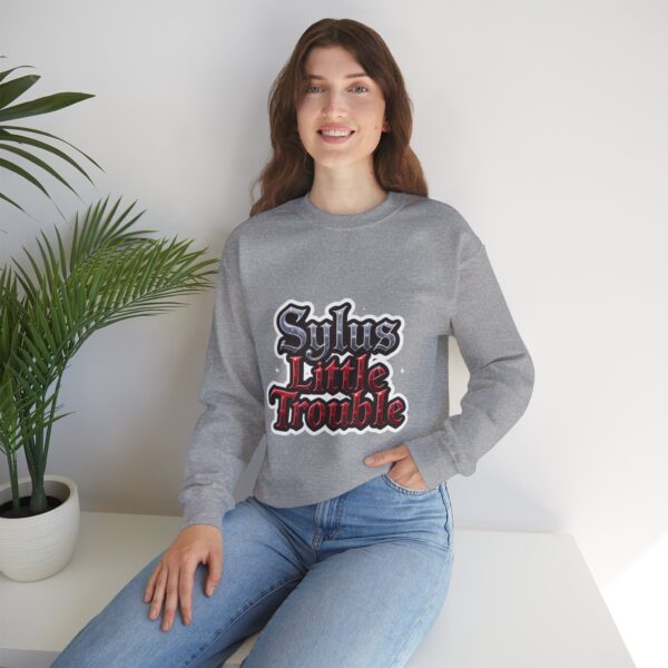 Crewneck Sweatshirt - Sylus' Little Trouble: Dressed to Slay, Born to Rebel (¬‿¬) - Image 12