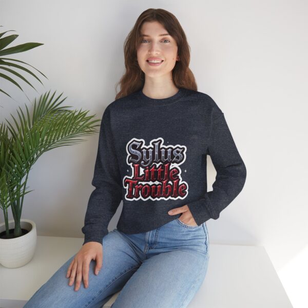 Crewneck Sweatshirt - Sylus' Little Trouble: Dressed to Slay, Born to Rebel (¬‿¬) - Image 21