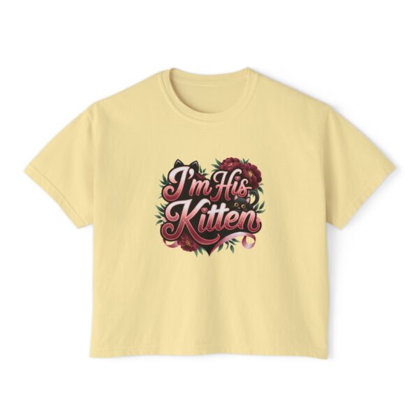 Cute Women’s Boxy Tee - "I’m His Kitten" Floral Design - Perfect for Couples and Casual Wear - Image 13