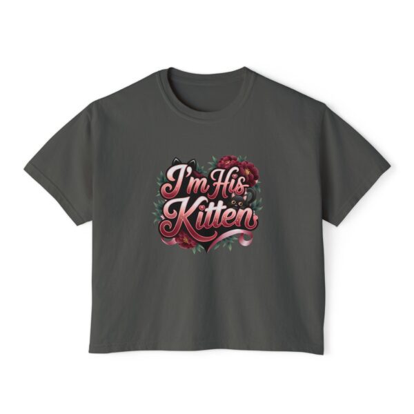 Cute Women’s Boxy Tee - "I’m His Kitten" Floral Design - Perfect for Couples and Casual Wear - Image 17