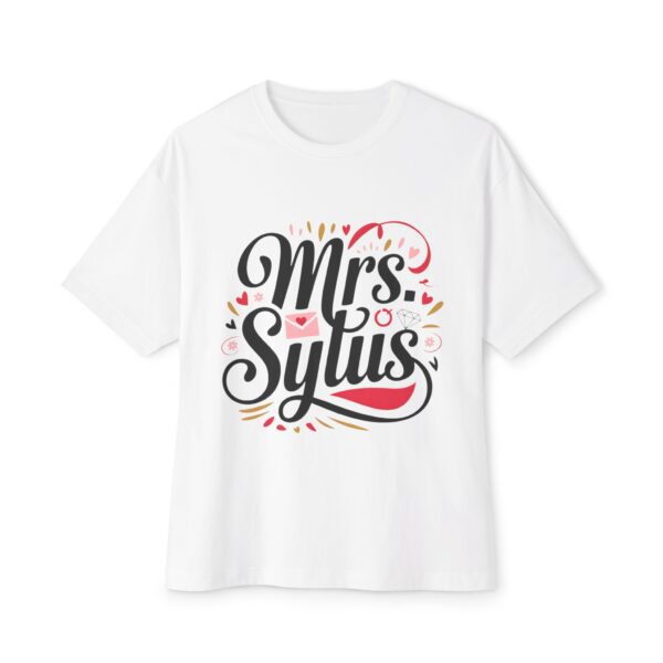 Mrs. Sylus Unisex Oversized Boxy Tee – Where Style Meets Sweet Chaos  (~￣³￣)~ - Image 2