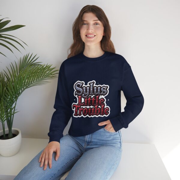 Crewneck Sweatshirt - Sylus' Little Trouble: Dressed to Slay, Born to Rebel (¬‿¬) - Image 30