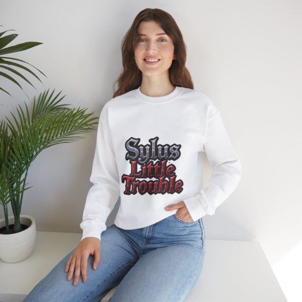 Crewneck Sweatshirt - Sylus' Little Trouble: Dressed to Slay, Born to Rebel (¬‿¬) - Image 6