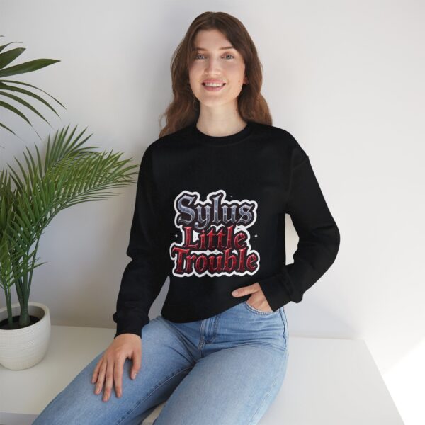 Crewneck Sweatshirt - Sylus' Little Trouble: Dressed to Slay, Born to Rebel (¬‿¬) - Image 9