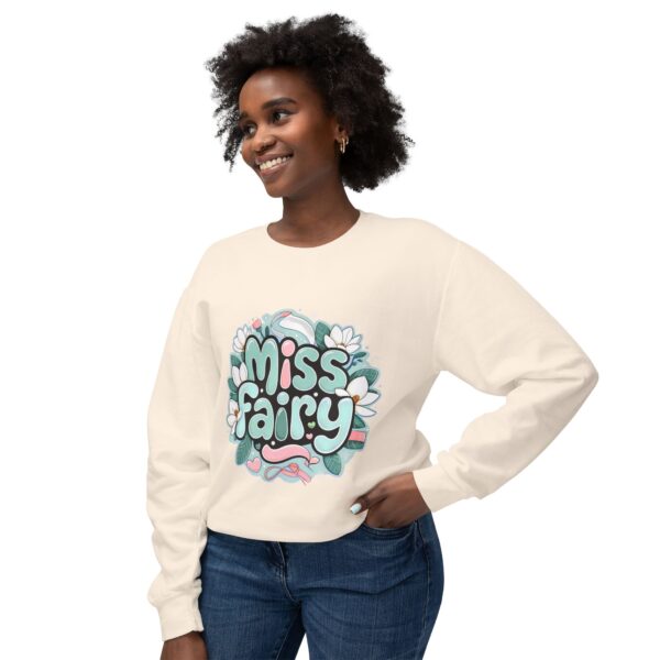 Miss Fairy Unisex Lightweight Crewneck Sweatshirt - Cute Floral Design for All Occasions - Image 11