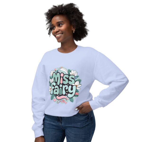 Miss Fairy Unisex Lightweight Crewneck Sweatshirt - Cute Floral Design for All Occasions - Image 43